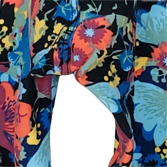 LuLaRoe Leggings Black Blue Pink Yellow Purple Floral One Size OS - Picture 10 of 11